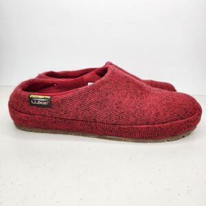 LL Bean Women's Sweater Fleece Slipper Scuff House Shoe Slippers, Mountain Red 8